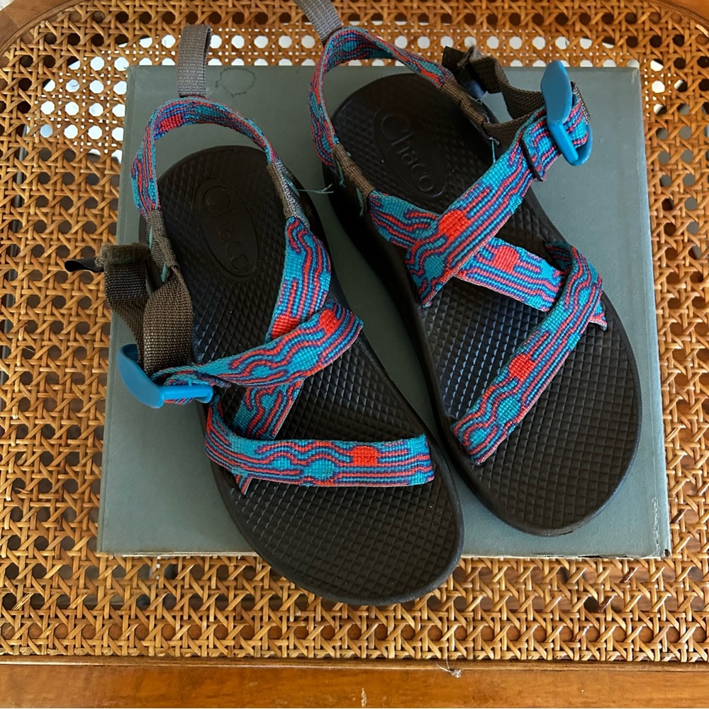 Chaco Kids Z/1 Banded Coral Orange Teal Water Sport Sandals Size 1